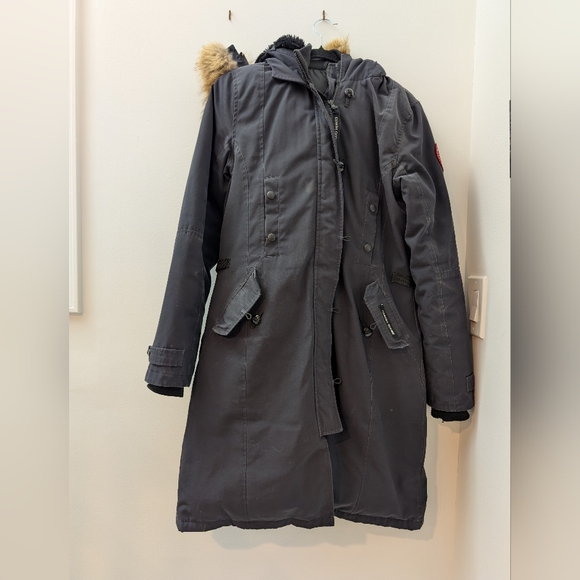 Canada Goose Kensington Parka Navy Jacket with Fur Size MD - Picture 3 of 13